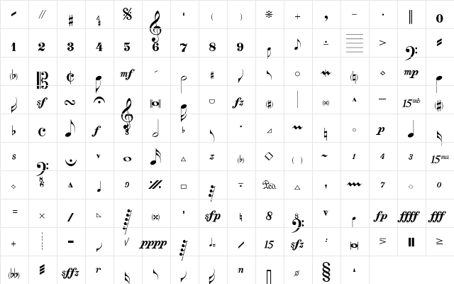 Maestro Wide Regular  glyph index