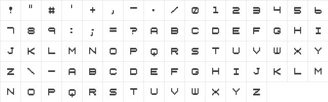 Vertical Tuning Regular  glyph index