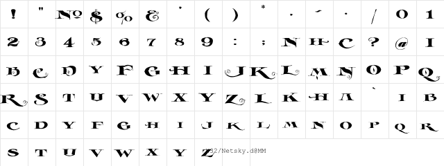 LHF Cafe Corina Regular  glyph index