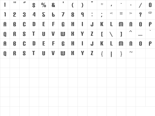 Honey Bag Regular  glyph index