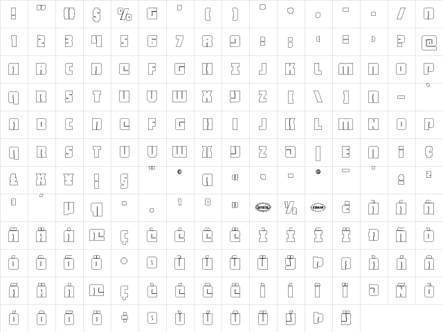 Heavy Falcon Outline Outline  glyph index