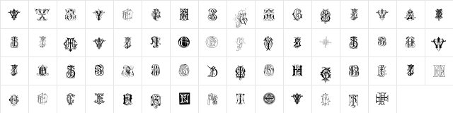 Intellecta Monograms Random Samples Seven Regular  glyph index