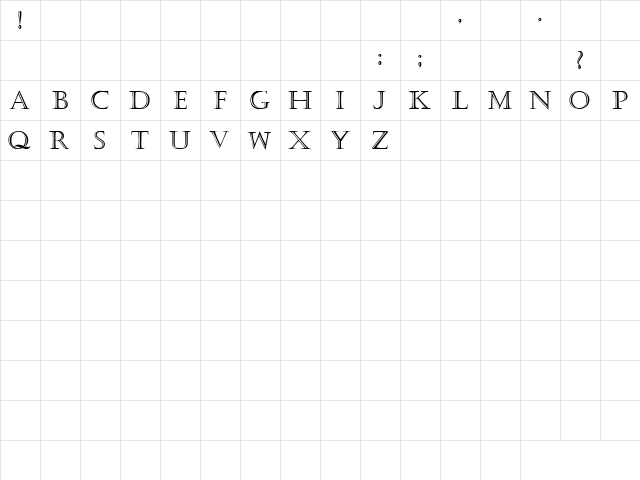 Stone Free 1 Regular  glyph index