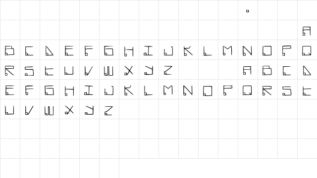 Datamost Regular  glyph index