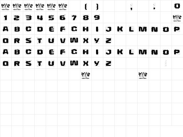 Extraterrestre Regular  glyph index