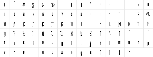 Avartequero Personal Use Only Regular  glyph index