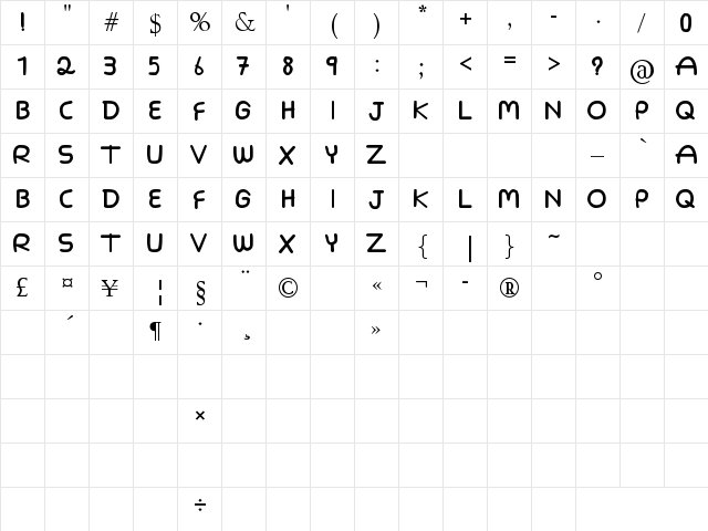 3allamni Regular  glyph index