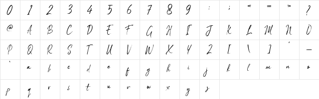 Maldives Regular  glyph index