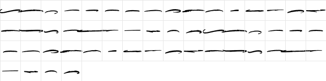 Hallington Swash Regular  glyph index