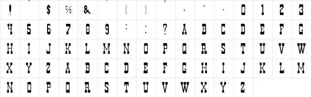 Durango-Normal Regular  glyph index