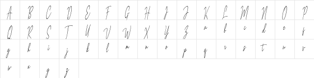 Archie Websters Regular  glyph index