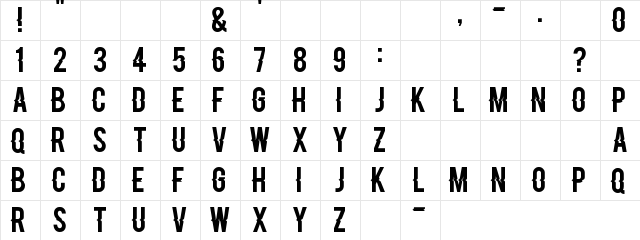 Blacklisted Regular  glyph index