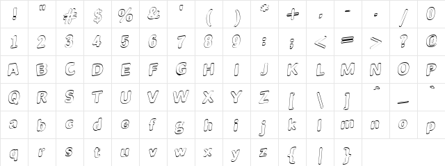 Lineworx Regular  glyph index
