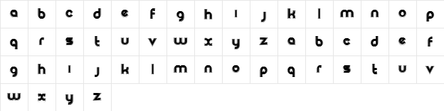 Neon Regular  glyph index