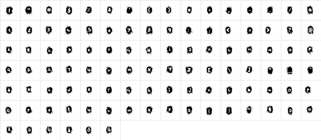 TPF Krikkel Krakkel Regular  glyph index