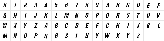 NHL Nashville Regular  glyph index