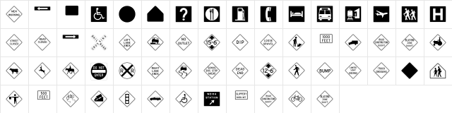 InterstatePi Three  glyph index
