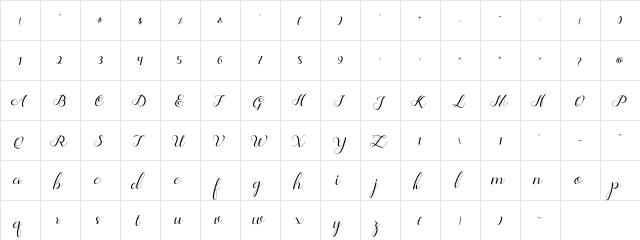 Jelita Regular  glyph index