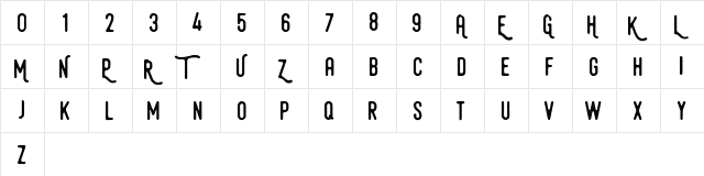 Hamurz Free Version Regular  glyph index