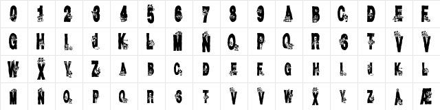 AlphaBoy Regular  glyph index