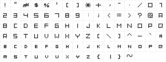 Straightline Regular  glyph index