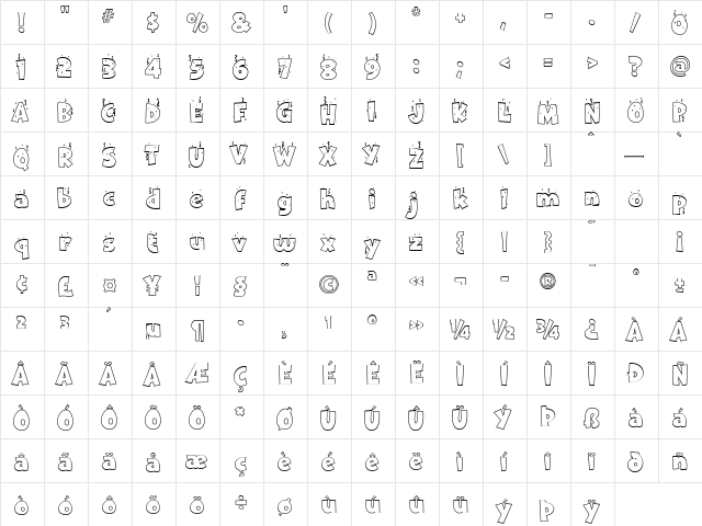 IPCNewyear Regular  glyph index