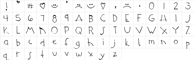 Forget Me Not Girl  glyph index