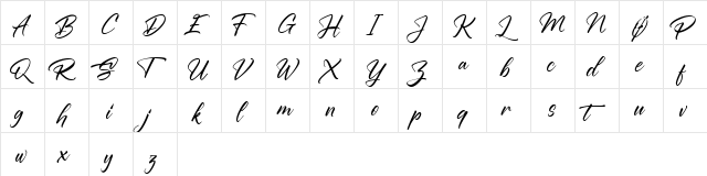 PrimeCast FREE Regular  glyph index