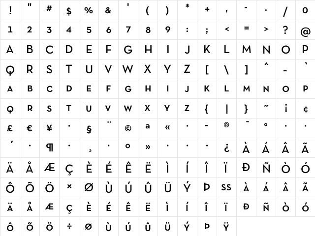 Neutra Text TF Light SC Alt Demi  glyph index