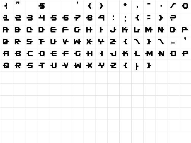 Kinex 2 Regular  glyph index