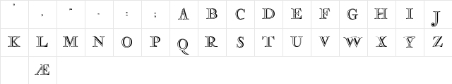 Rosart Regular  glyph index