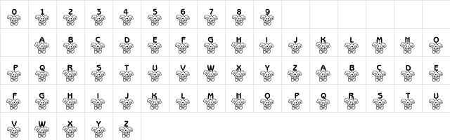 101! ClownZ Beanie Regular  glyph index