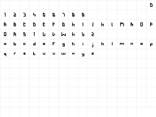 The Futurist Regular  glyph index