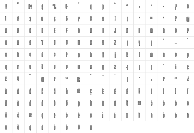 Lusta OneTwentySans  glyph index