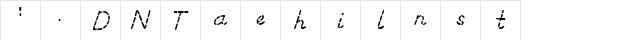 Dashed Italic Sample Regular  glyph index