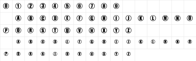 TM Sprint Veloche Normal  glyph index