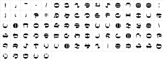TokyoFrankfurtRound Regular  glyph index