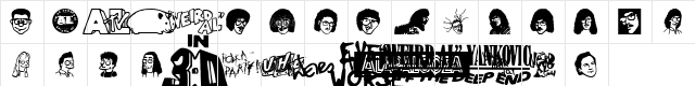 Weird Al Yankobats Regular  glyph index