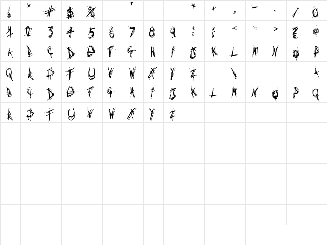 Anything You Want Regular  glyph index