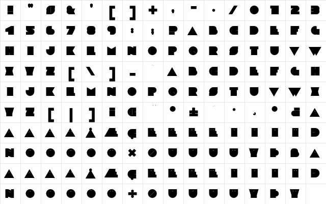 MOO! Regular  glyph index