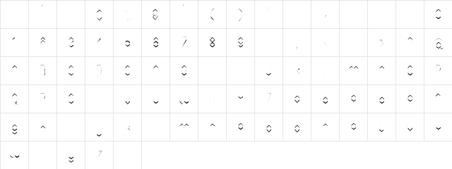 Blueprint Tech Regular  glyph index