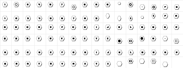 HeXkEy Solid 3D Regular  glyph index
