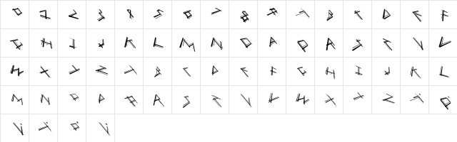 MouseStrokes3D Regular  glyph index