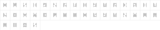 00ne Bargraphs Labyrinth (for Steric) Regular  glyph index