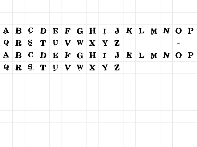 Stickons Two Regular  glyph index