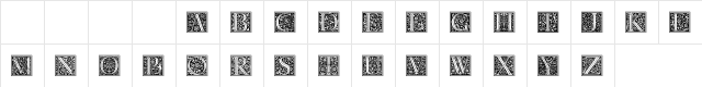 Decorative Initials 1 Regular  glyph index