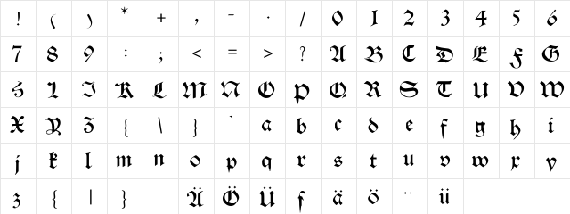 Ostgotisch Normal  glyph index