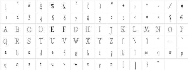 DickensHC Regular  glyph index