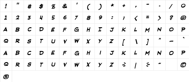 RedStateBlueState BB Bold  glyph index