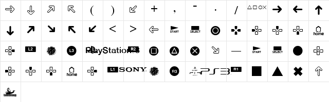 Iconic PSx Regular  glyph index
